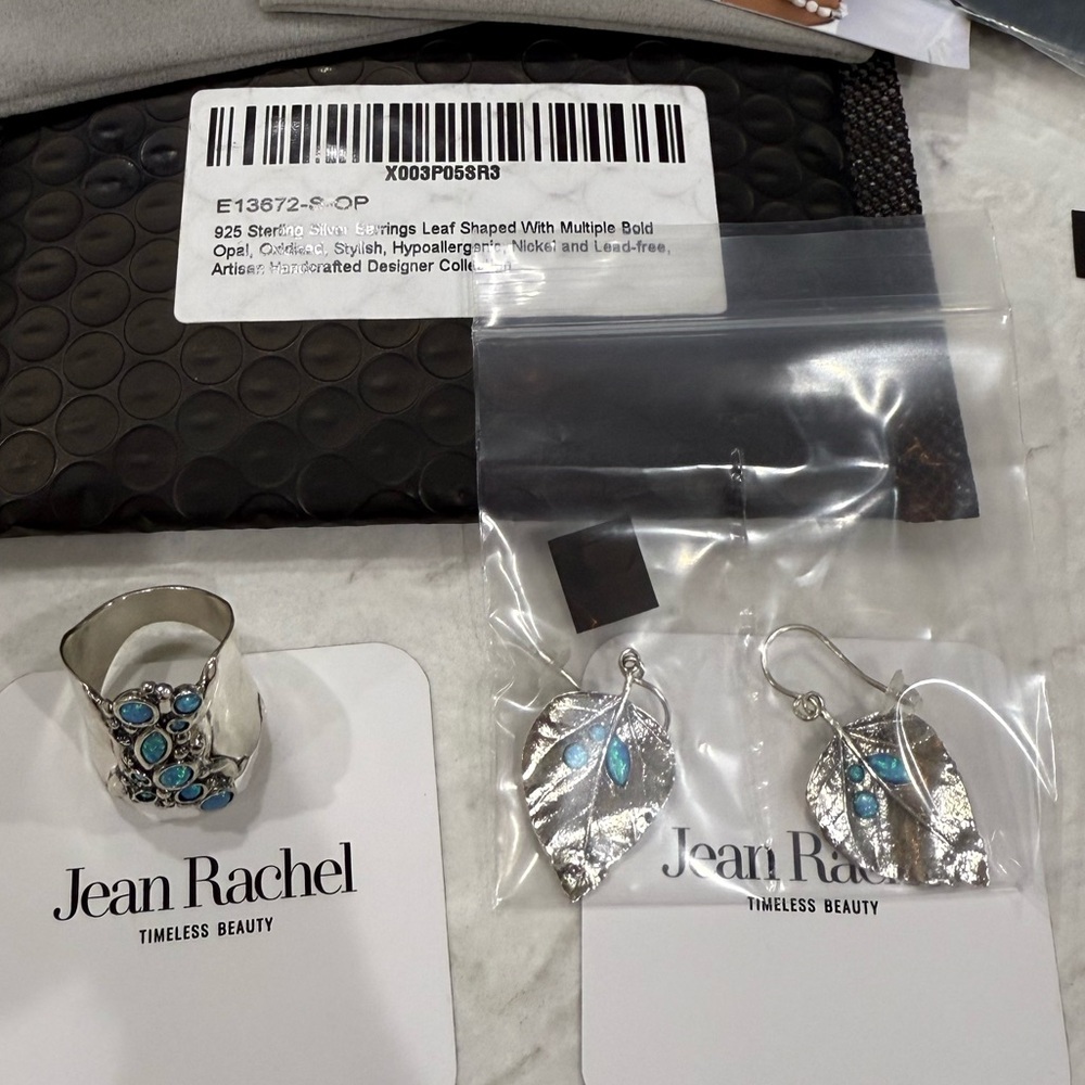 Jean Rachel Silver Leaf Earrings and Ring Set NEW! Ring is sold out!